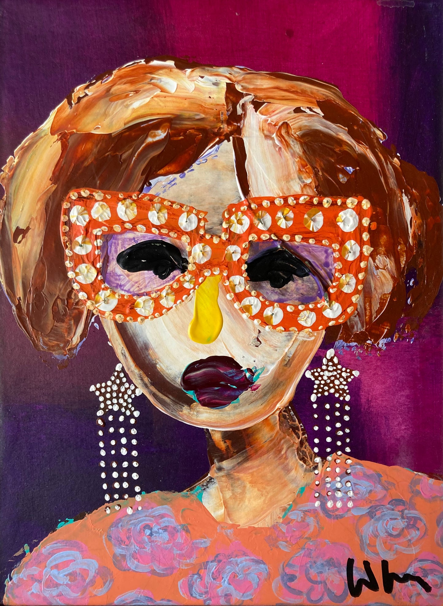 Dam med stjärnörhängen