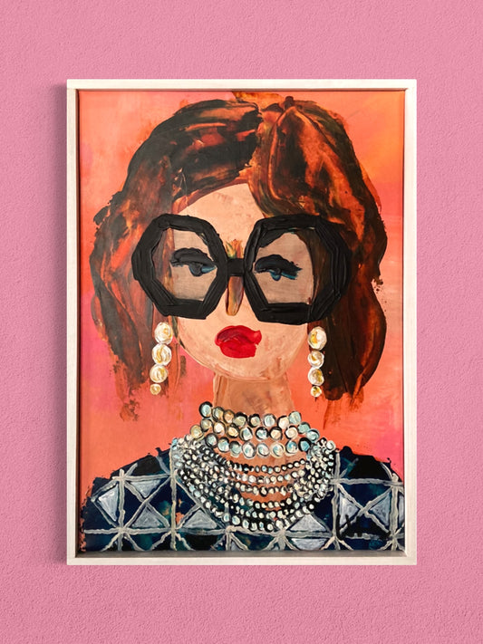 Dam med svartvit outfit