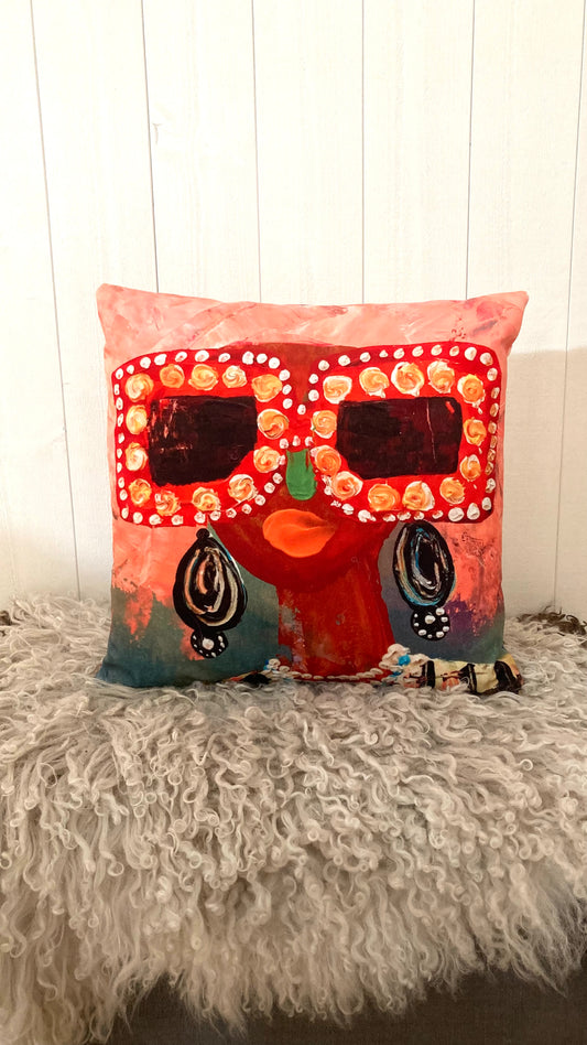 Sammetskudde "Dam som Lever Livet"