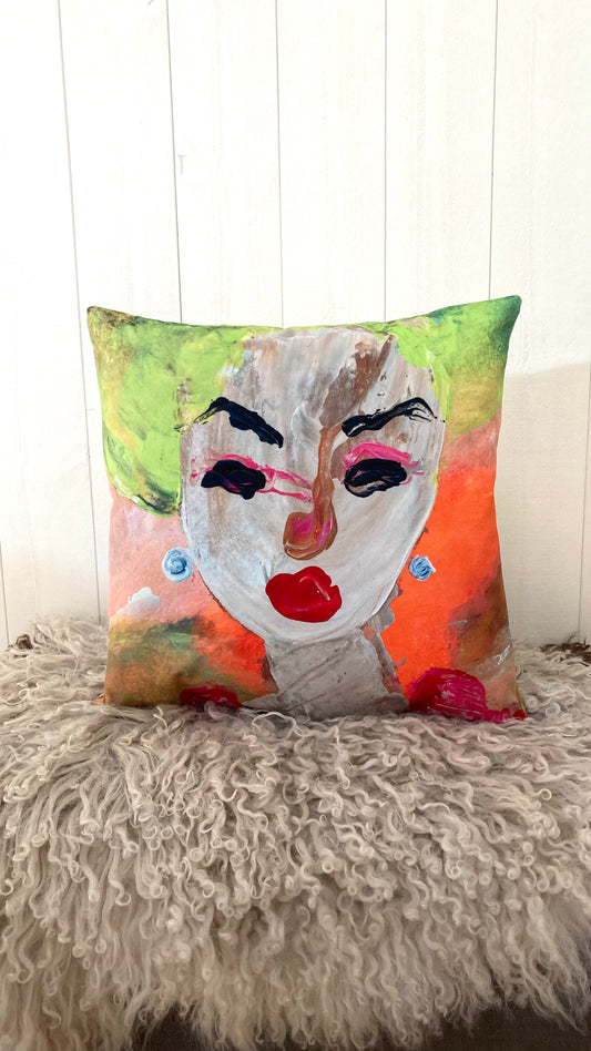 Sammetskudde "Dam som bor på slott i Frankrike "