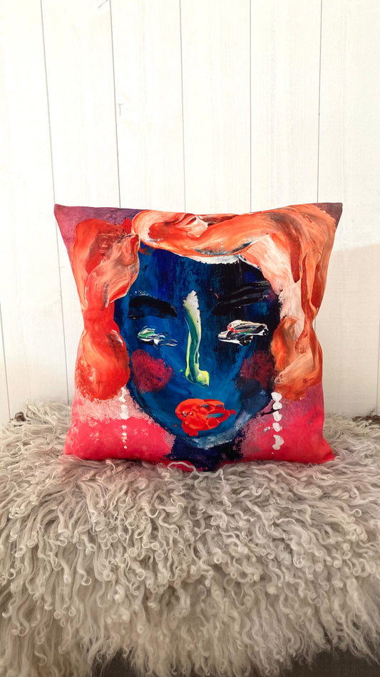 Sammetskudde "Dam som älskar glamour "