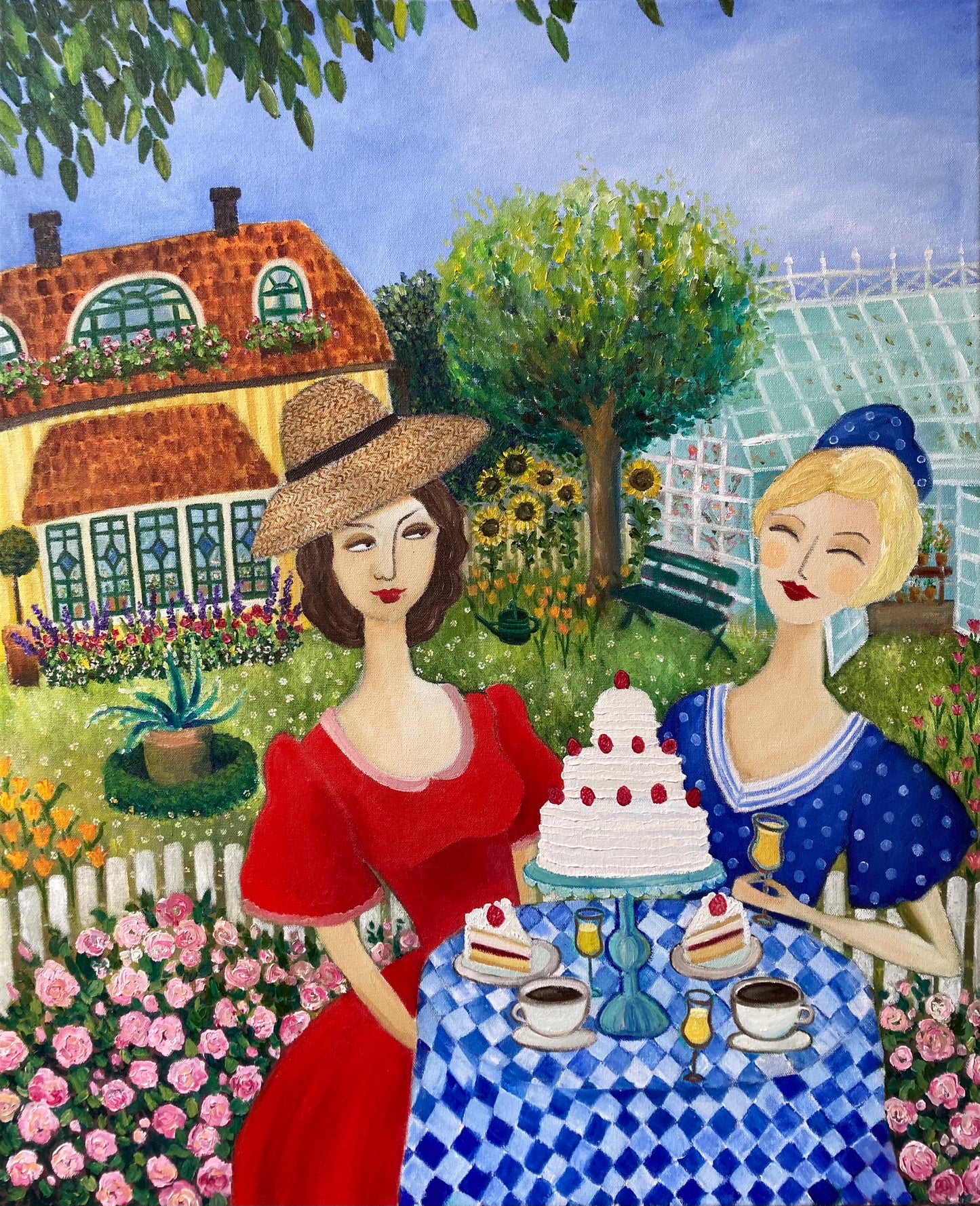 Tårta & Calvados i rosenträdgården