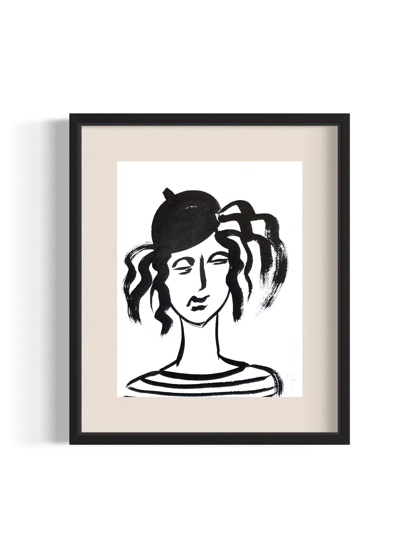 Curly girl with beret
