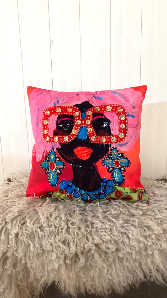 Sammetskudde "Dam från Bahamas "