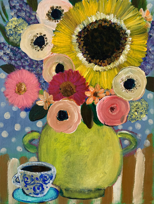 En kaffe och bukett tack