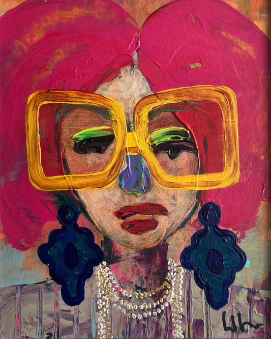 Dam som älskar gult